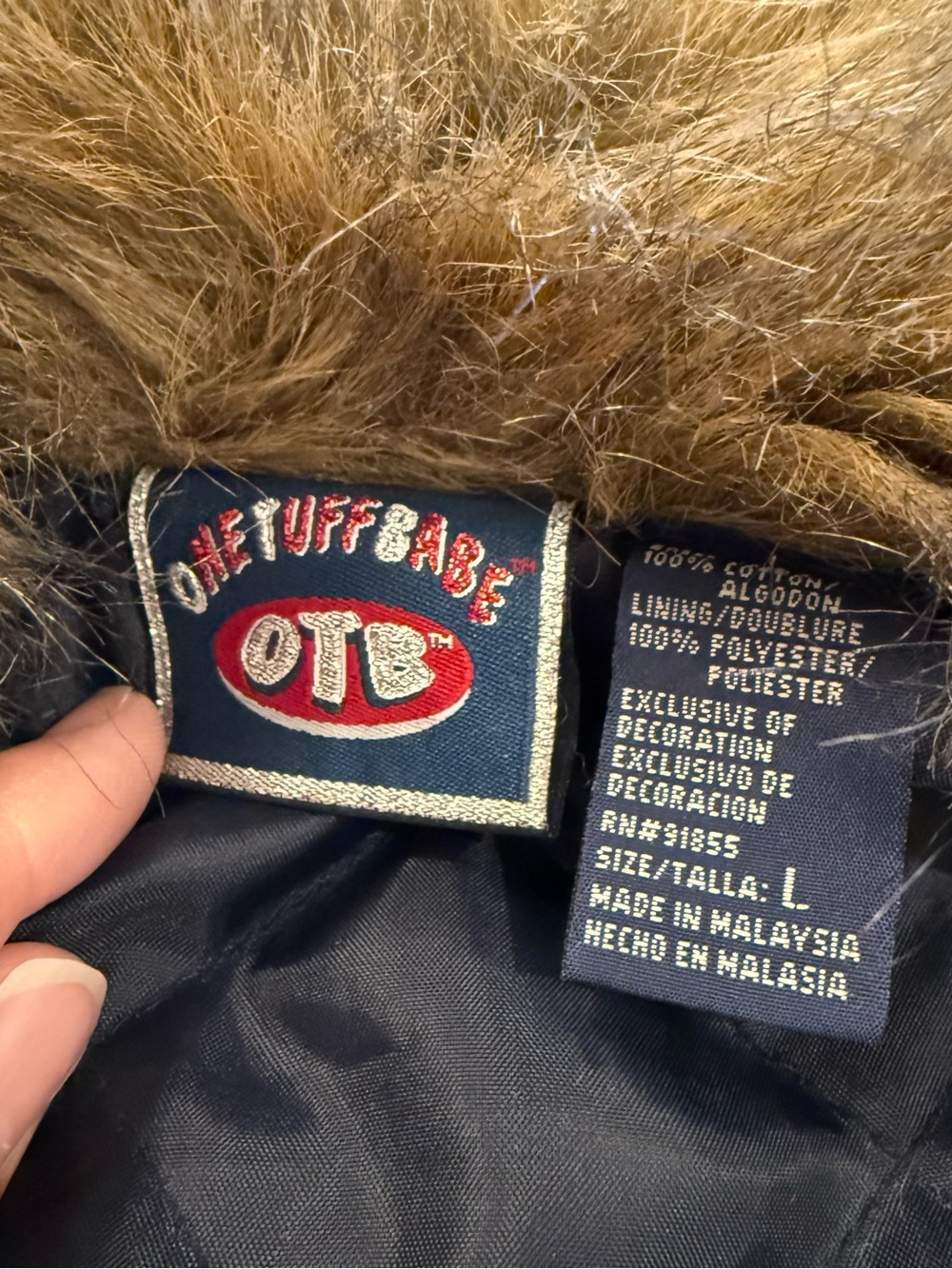 Vintage Y2K Denim Faux Fur Trim Penny Lane Coat Jacket Bratz Fairy Boho Sz L - Picture 5 of 8